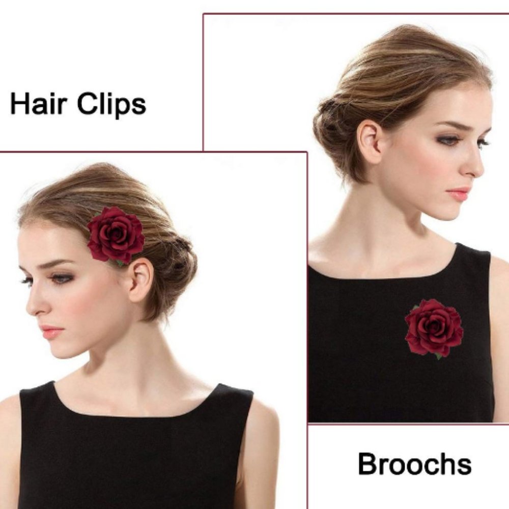 🎇New🎇 Rose Pin Up - Hair Clip (Blue) - Picture 3 of 4